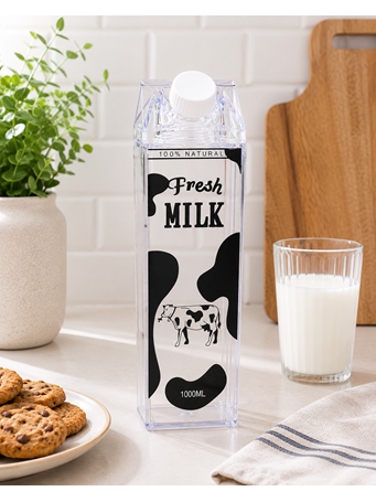 Clear Milk Carton Fresh Milk Print CLEAR
