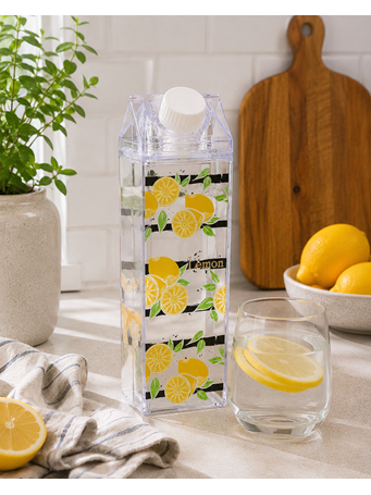 Clear Milk Carton Lemon Pattern CLEAR