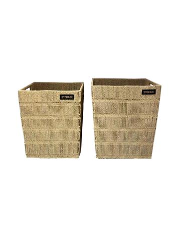 MARINER HOME - Paper Woven Rectangular Hamper NATURAL