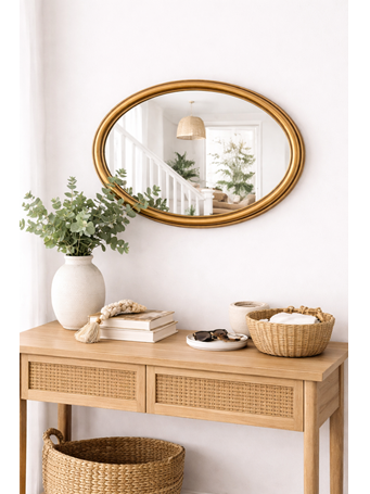 MARINER HOME - Oval Wooden Mirror NATURAL