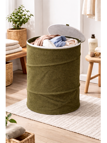TOWNHOUSE - Cozy Fabric Pop Up Hamper Olive 