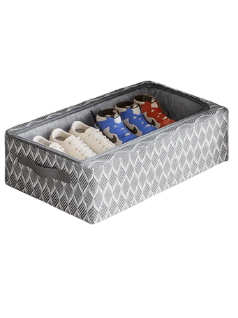 CONTAINED - Leaf Swirl Clear Zip Top GREY