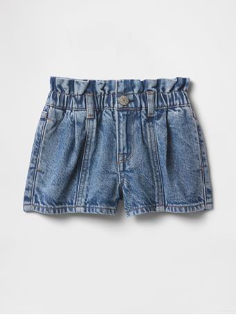 GAP - Baby & Toddler UltraSoft Ruffle Stride Shorts MEDIUM WASH