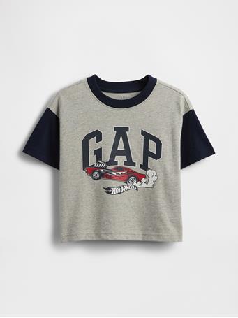 GAP - Baby & Toddler Oversized Hot Wheels Graphic T-Shirt LIGHT HEATHER GREY