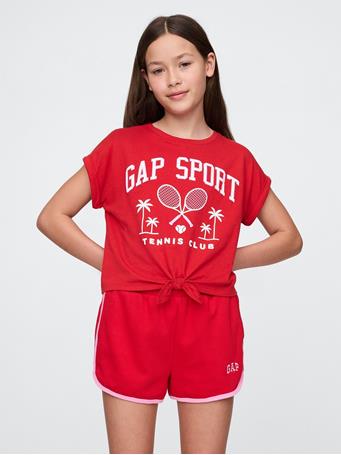 GAP - Kids Tie-Front Gap Logo T-Shirt TOMATO SAUCE
