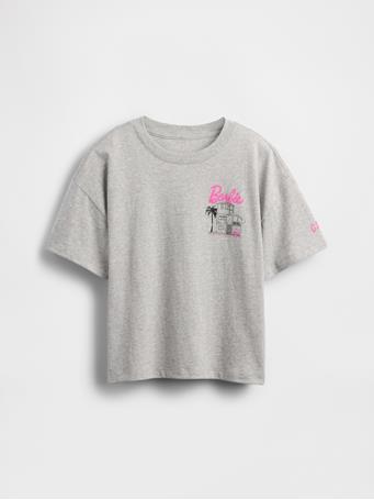 GAP - Kids Barbie Oversized Graphic T-Shirt B03 LIGHT GREY HEATHER