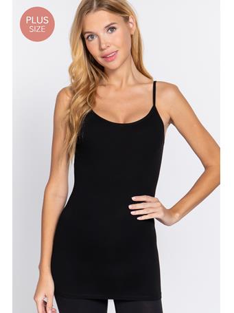 ACTIVE BASIC - Basic Cami with Adjustable Straps BLACK