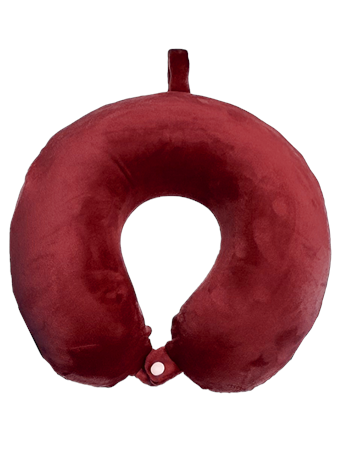 TOWNHOUSE - Plush Memory Foam Travel Pillow BURGUNDY