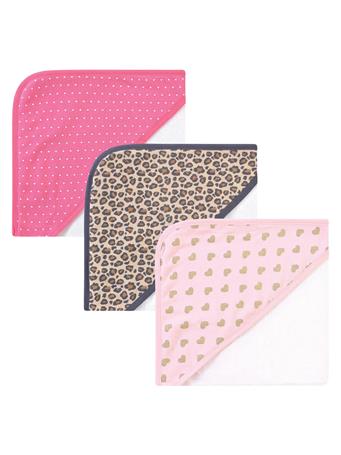 BABYVISION - Hudson Baby Cotton Rich Hooded Towels PINK