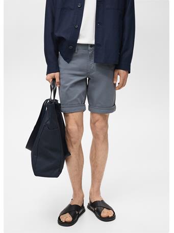 MANGO - Slim Fit Cotton Bermuda Shorts INDIGO