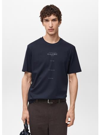 MANGO - Short-sleeved Printed T-shirt NAVY