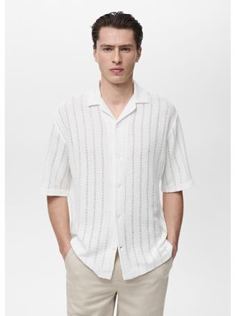 MANGO - Knitted Shirt With Pointelle Detail WHITE