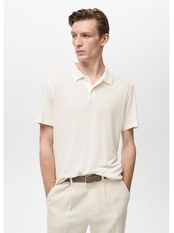 MANGO - 100% Cotton Men's Polo Shirt WHITE