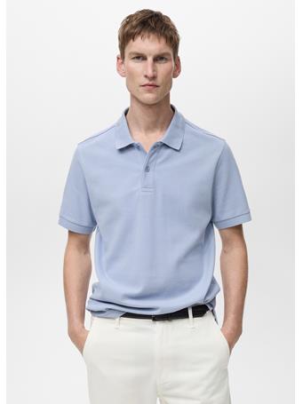 MANGO - Regular-fit Cotton Piqué Polo Shirt AQUA
