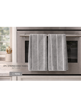 TOWN HOUSE - 2 Piece Stripe Cleaning Cloth GREY