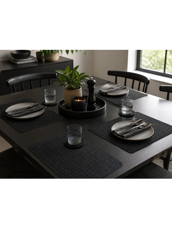 MARINER HOME - Woven Placemat BLACK
