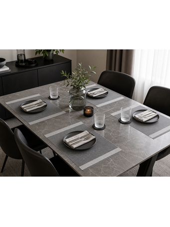 MARINER HOME - Tonal Border Stripe Placemat SILVER