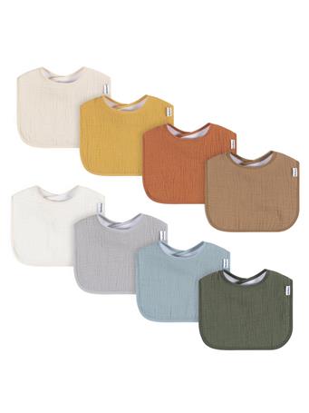 GERBER CHILDRENSWEAR - 8-Pack Baby Neutral Multi Green Orange Drooling Bibs MULTI