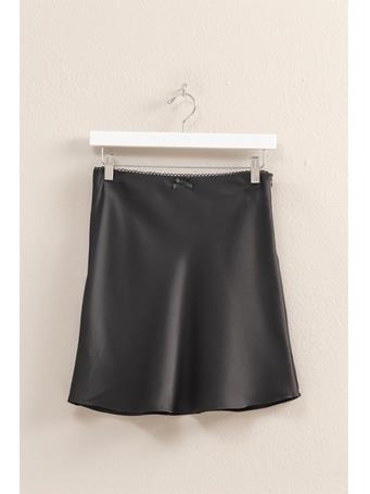 HYFIVE - High Waist Flirty Mini Slip Skirt BLACK