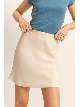 HYFVE - High Waist Flirty Mini Slip Skirt CHAMPAGNE