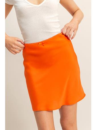HYFVE - High Waist Flirty Mini Slip Skirt ORANGE