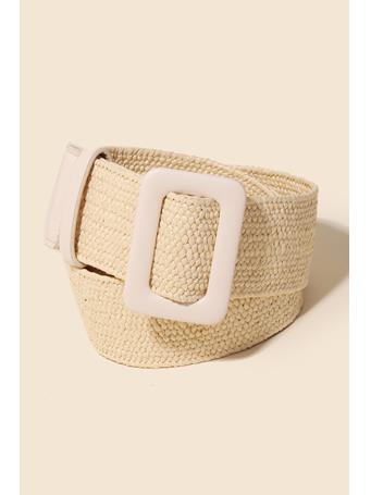 ANARCHY STREET - Rectangle Buckle Straw Braided Belt IVORY