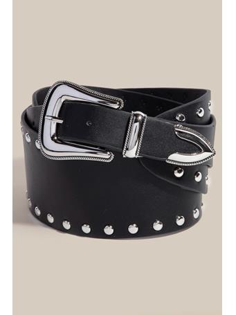 ANARCHY STREET - Wide Grommet Studded Faux Leather Belt BLACK