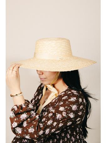 ANARCHY STREET - Straw Weave Ribbon Bow Chin Strap Sun Hat BLACK