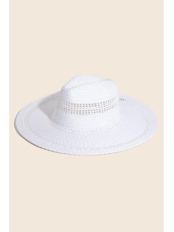 ANARCHY STREET - Boho Flat Brim Straw Hat WHITE