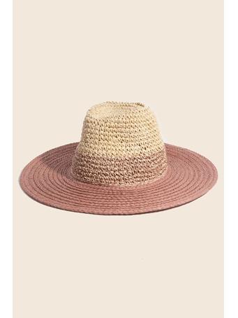 ANARCHY STREET - Tone Contrast Straw Hat PINK