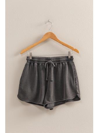 DOUBLE ZERO - Drawstring Waist Casual Dolphin Shorts BLACK