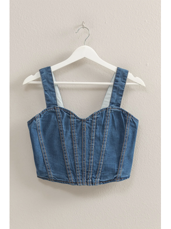 HYFVE - Cropped Denim Buster Top DARK DENIM