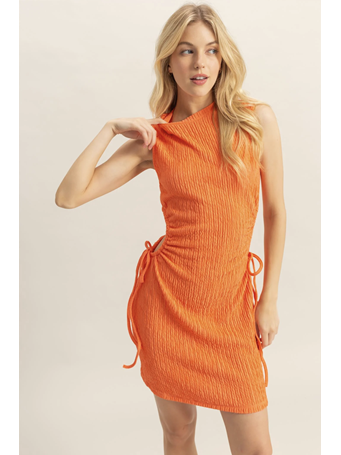 HYFVE - Ruched Side Tank Dress ORANGE