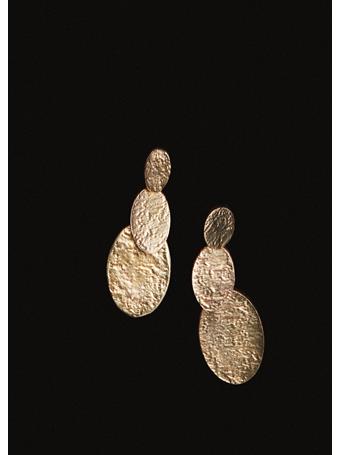 MANGO - Long Textured Earrings GOLD