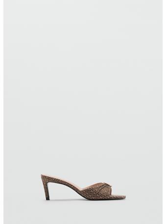 MANGO - Heeled Sandals With Metallic Detail DARK BROWN