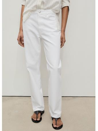 MANGO - Mid-rise Straight Jeans WHITE
