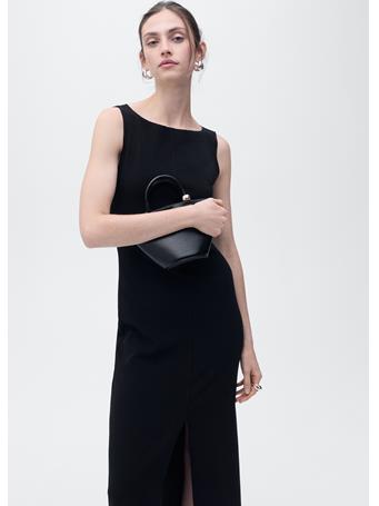 MANGO - Boat-neck Knitted Dress BLACK