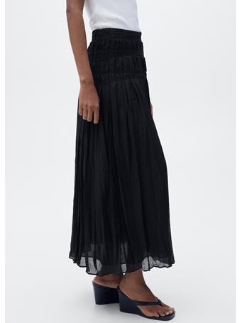 MANGO - Gathered Midi-skirt BLACK