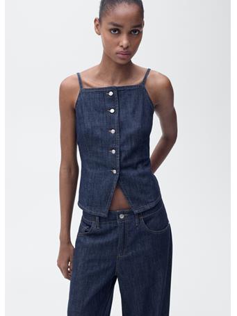 MANGO - Buttoned Denim Top DARK BLUE
