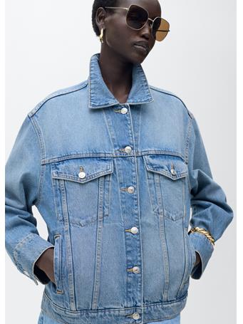 MANGO - Oversized Denim Jacket With Pockets MEDIUM BLUE