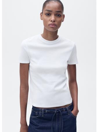 MANGO - Fitted Cotton T-shirt WHITE