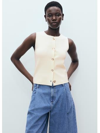 MANGO - Fine-knit Waistcoat With Buttons NATURAL WHITE