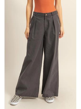 HYFVE - High Waist Basic Wide Leg Pants BLACK