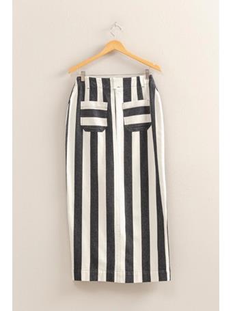 HYFVE - Striped Pocket Detail Maxi Skirt BLACK/CREAM
