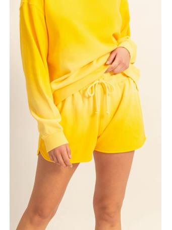 DOUBLE ZERO - Dip Dye Drawstring Waist Shorts SUNFLOWER