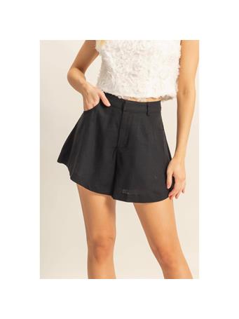 HYFIVE - Mid-Rise Flared Shorts BLACK