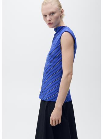 MANGO - Combined Striped Blouse MEDIUM BLUE