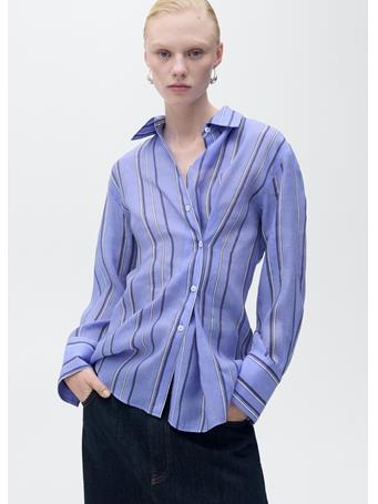 MANGO - Striped Shirt With Multi-position Closure MEDIUM BLUE
