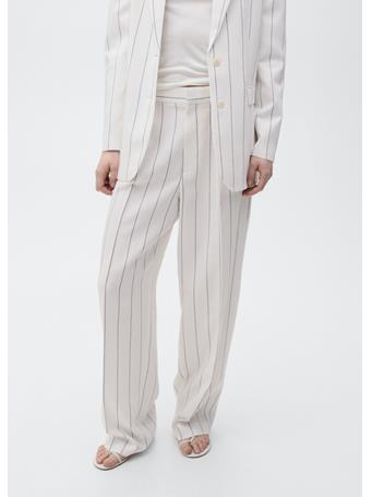 MANGO - Striped Suit Trousers WHITE