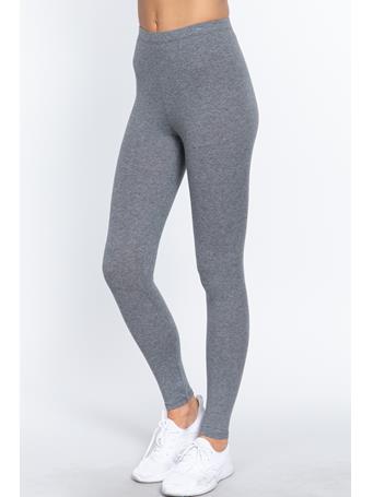 ACTIVE BASIC - Cotton Spandex Leggings HEATHER GREY